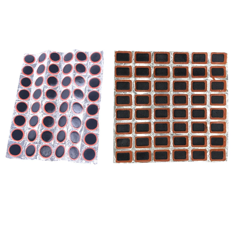 48PCS 25mm Round/Square Rubber Bicycle Tire Patch Cycle Repair Tools Cycling Bike Tire Tyre Inner Tube Puncture Repair Tool