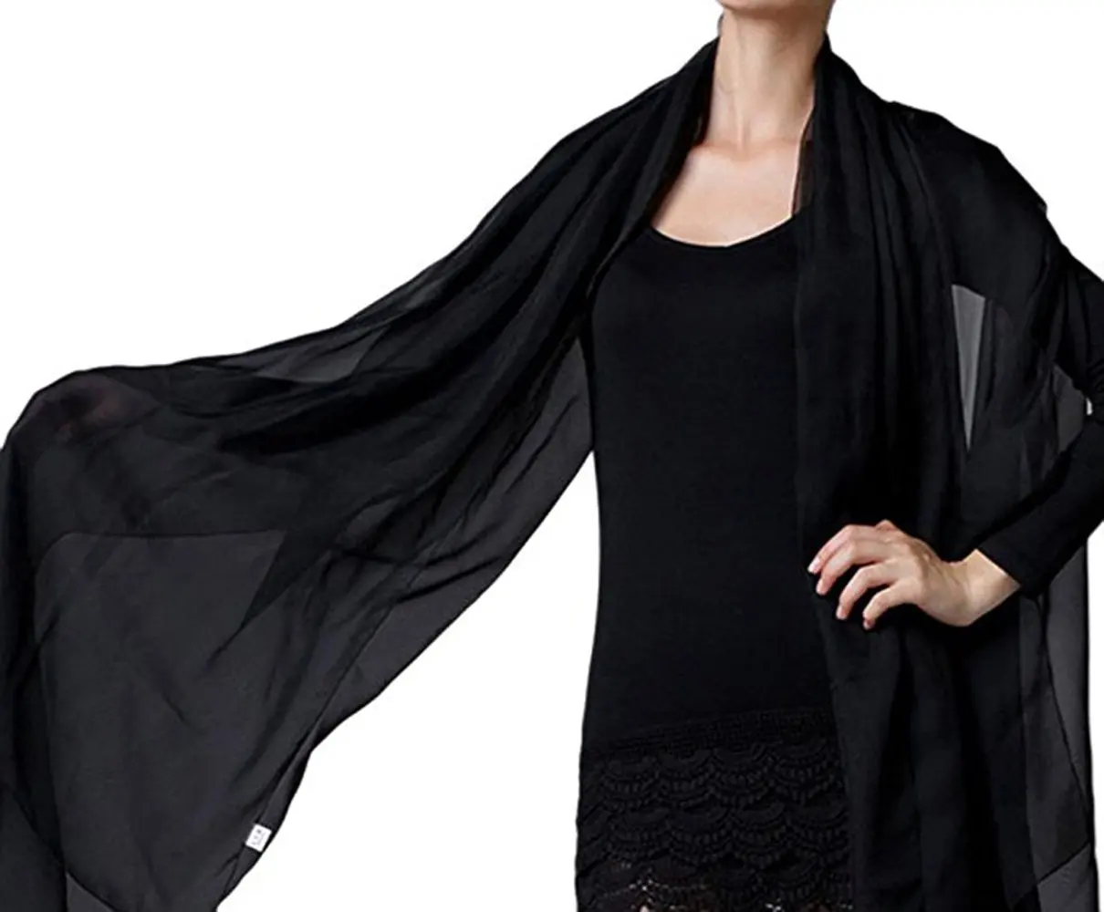 Chiffon Wedding Evening Formal Prom Cocktail Wrap Cape Scarf Bridal Shawl 200CM Length 65CM Width