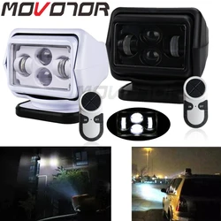 MOVOTOR 1Pcs 60W DC 12/24V LED Searchlight Wireless Remote Control Spotlight for Car Boat Vehicles Wrangler Beam