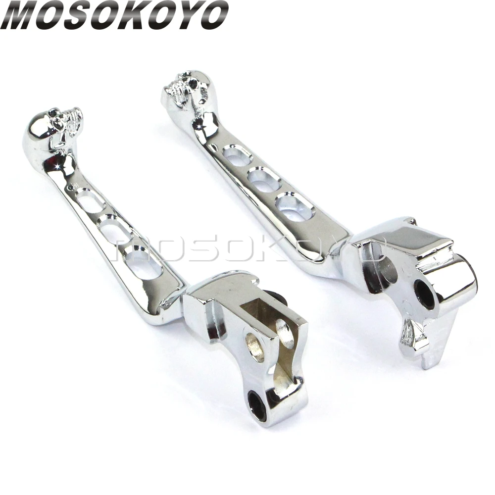 Chrome Motorcycle Skull Brake Clutch Hand Control Levers For Harley Custom Softail Dyna Sportster XL 883 1200 Fat Boy Street Bob