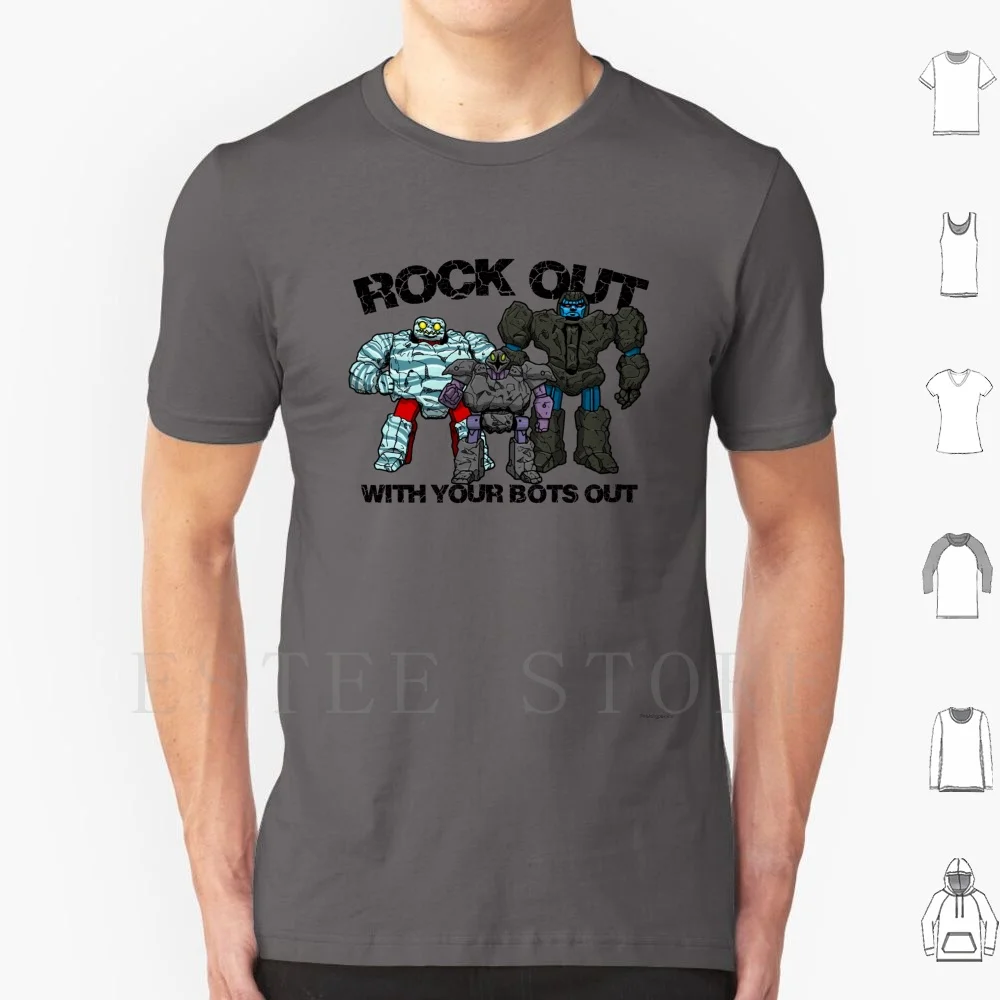 

Футболка Rock Out With Rock Bots, мужская хлопковая футболка 6xl Rocks Bots Robot Lords Rocklords 80s Toys 80s Cartoons Gobots