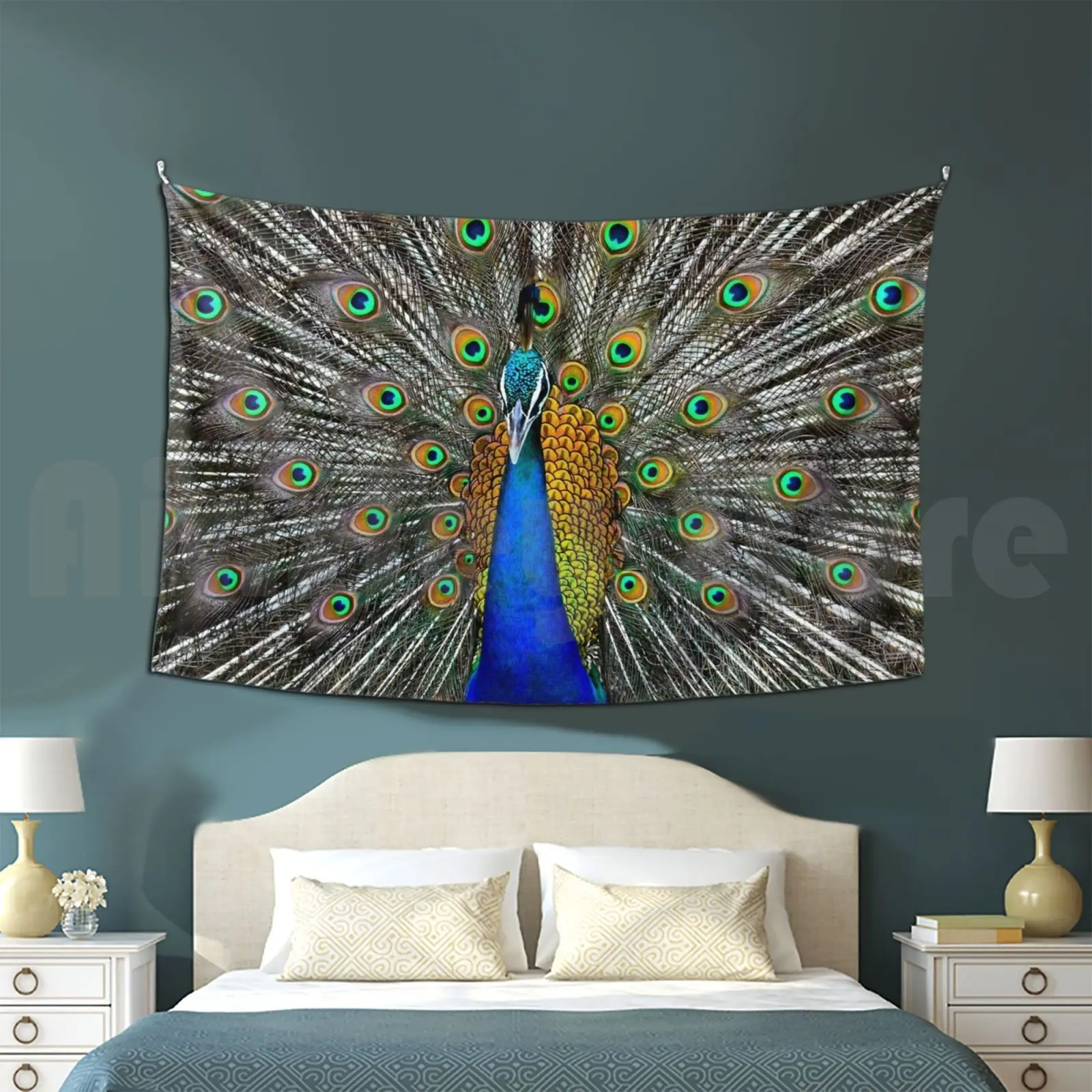 Colorful Peacock Dance Tapestry Living Room Bedroom Colorful Peacock Dance Peacock Rain Dance Peacock Opening
