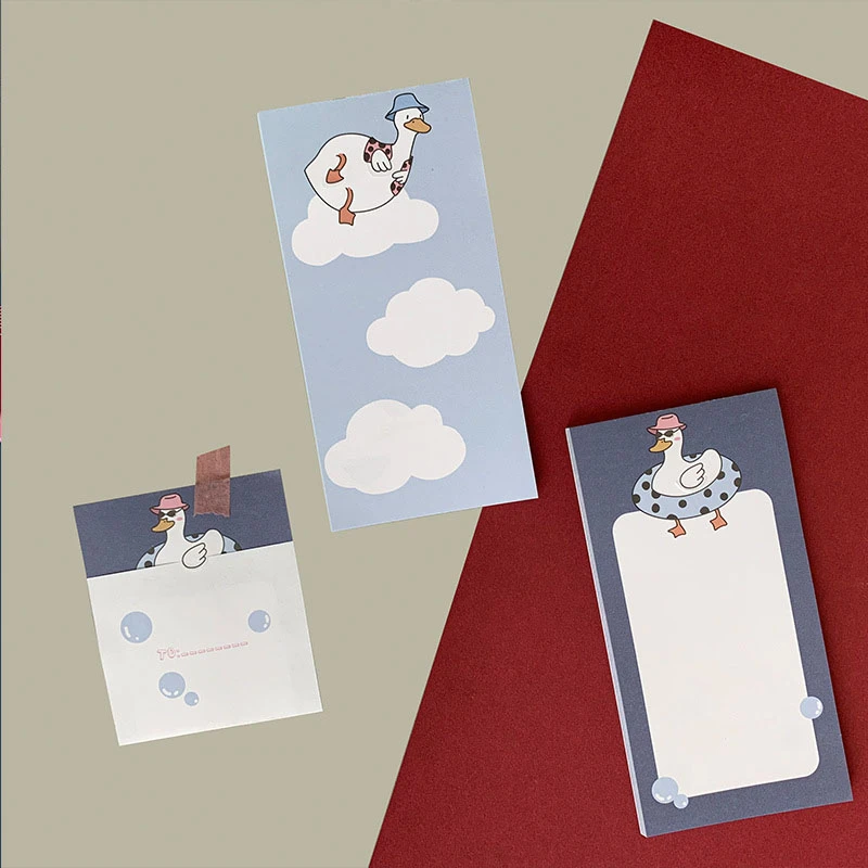 30 Sheets Cartoon Mr.duck Memo Pad Creative Notebook Student Diary Message Paper Notes Simple Style Notepad Kawaii Stationery