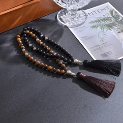 8mm/10mm Black Onyx Yellow Tiger Eye Islamic Muslim Tasbih 33 Prayer Beads Bracelet Men and Women Rosary Natural Stone Jewelry