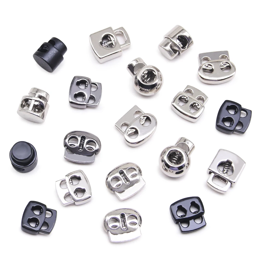 New 10pcs Vintage Silver Gunmetal Gold Cord Lock Toggle Metal Stopper DIY Apparel Sewing Garment Accessories Clamp Stopper