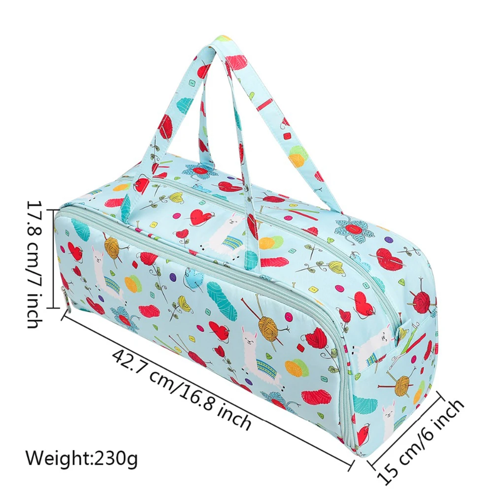 Classic Texture Embroidery Storage Bag Practical Multi-functional Durable Crochet Hooks Thread Yarn Organizer Holder
