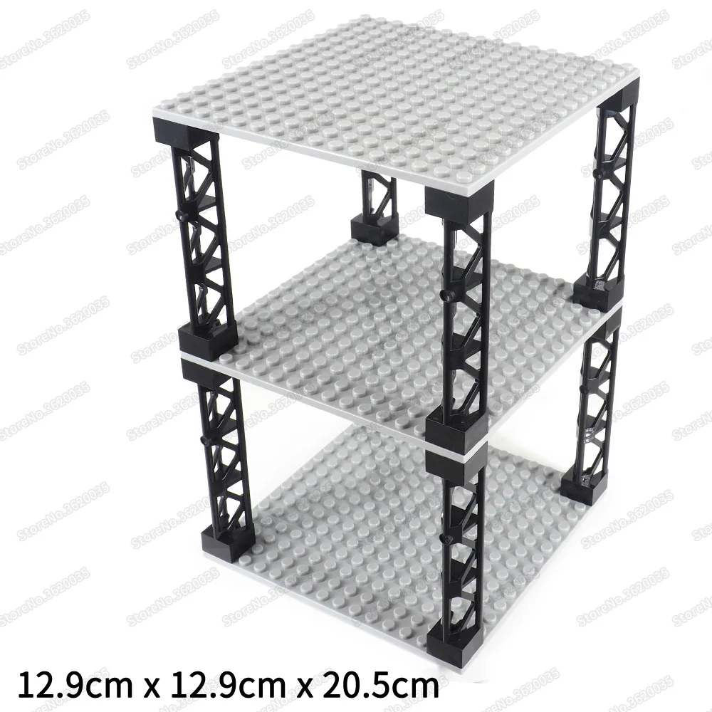 Bottom Plate Pillar 16x16 Dots Assemble Display Shelf Building Block Moc Military Figures Model Scenes Child Gift Christmas Toys