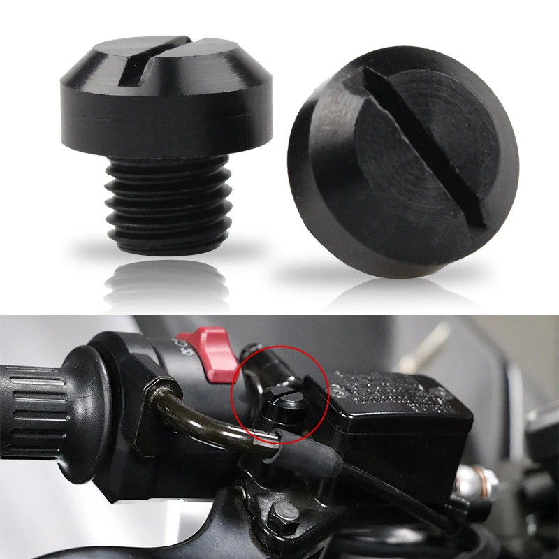 2PCS M10 Motorcycle Mirror Hole Blanking Plugs Screws, 10mm Right Thread, CNC Aluminum Mirror Blanking Plugs Mirror Hole Plugs