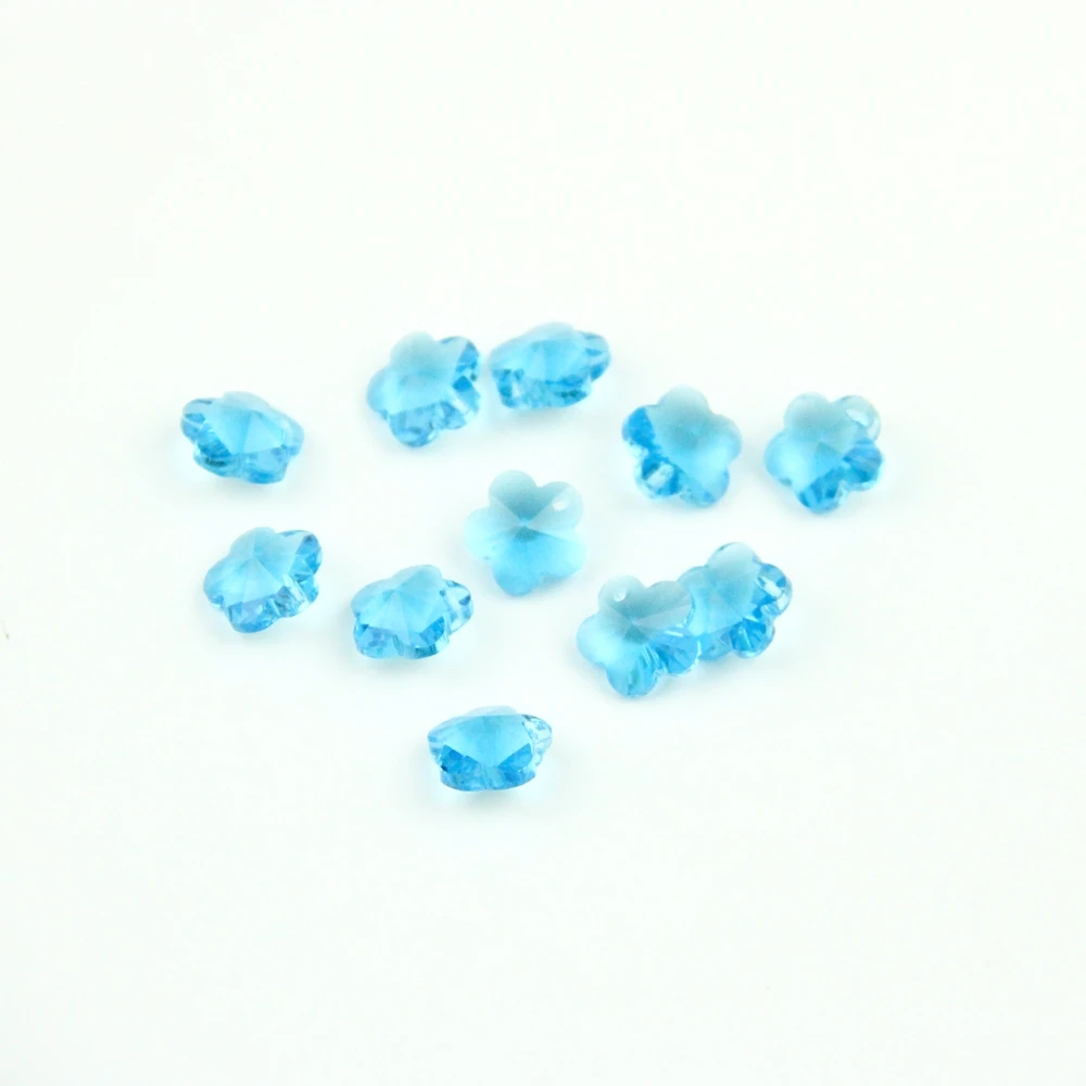 

1000pcs/lot 14mm Aquamarine Plum Blossom Beads For Wedding & Home Decoration Glass Trimming Beads