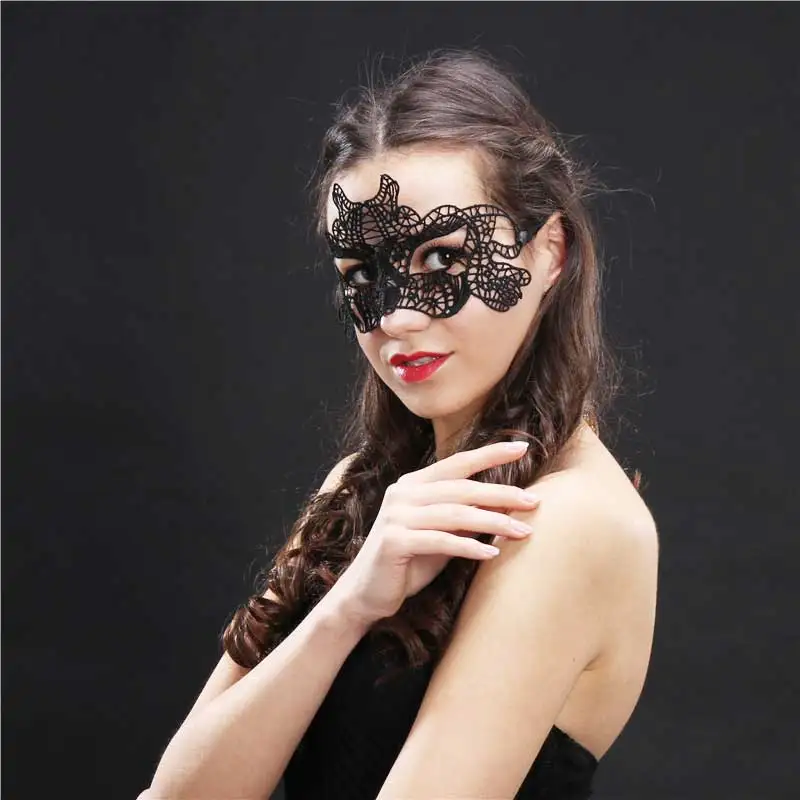 1PCS Black Women Sexy Lace Eye Mask Party Masks For Masquerade Halloween Venetian Costumes Carnival Mask For Anonymous Mardi