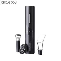 Circle Joy Black Samurai Electric Bottle Wine Opener Set Automatic Corkscrew Red Wine Kitchen Accessories Tools 4 In 1