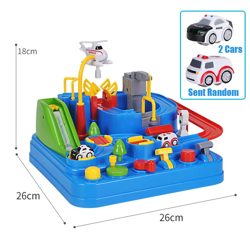 Mini Racing Rail Car Model Children Track Educational Toys  Adventure Brain Game Mechanical Interactive Train Christmas Gifts