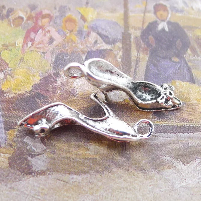 Newest 10Pieces 10*22mm Mixed Alloy Antique Silver Color High-heeled Shoes Charms Pendant Accessory For DIY Jewelry Making