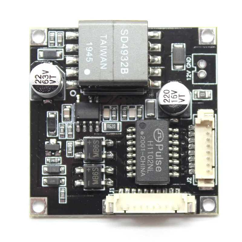 Input 48V 38*38mm cctv ip camera poe module PCB board output DC12V power for ip camera