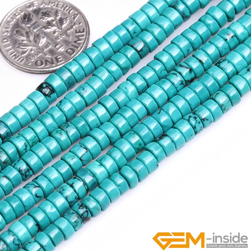 Rondelle Spacer Turquoises Beads Natural Stone Beads DIY Beads For Bracelet Necklace Jewelry Making Wholesale! Strand 15 Inch