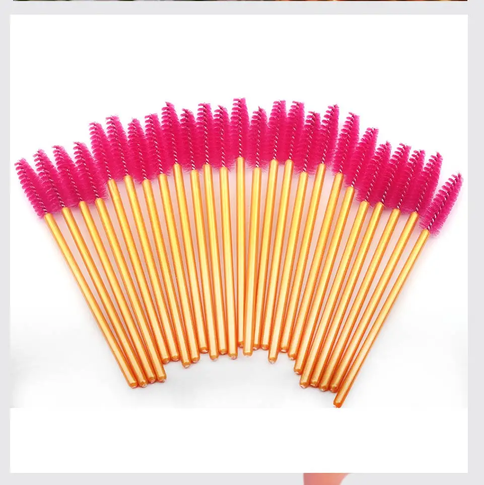 THINKSHOW 50PCS Colorful Disposable Eyelash Mascara Wands Brushes Eyelash Extension Applicators Professional Makeup Brushes