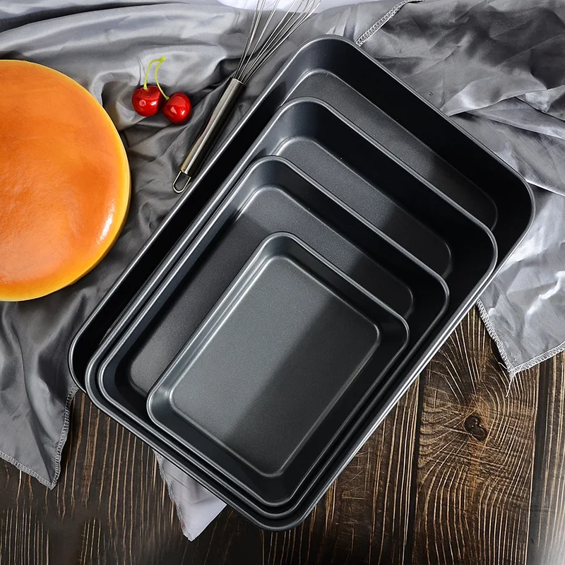 Black Carbon Steel Rectangular Baking Tray Loaf Toast Bread Cake Bakeware DIY Pastry Nonstick Mold Pan Dish Kitchen Utensils