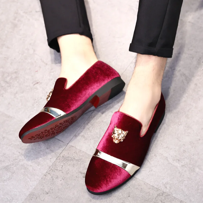 Men loafers Party shoes new brand Fashion Tiger Gold metal Men Flat shoes factory wholesale dropshiping ST359