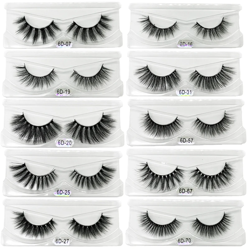 Wholesale Mink Eyelashes 6D Mink Lashes Bulk Mix Eyelash Styles Natural False Eyelashes Extension Soft Faux Mink Eyelashes