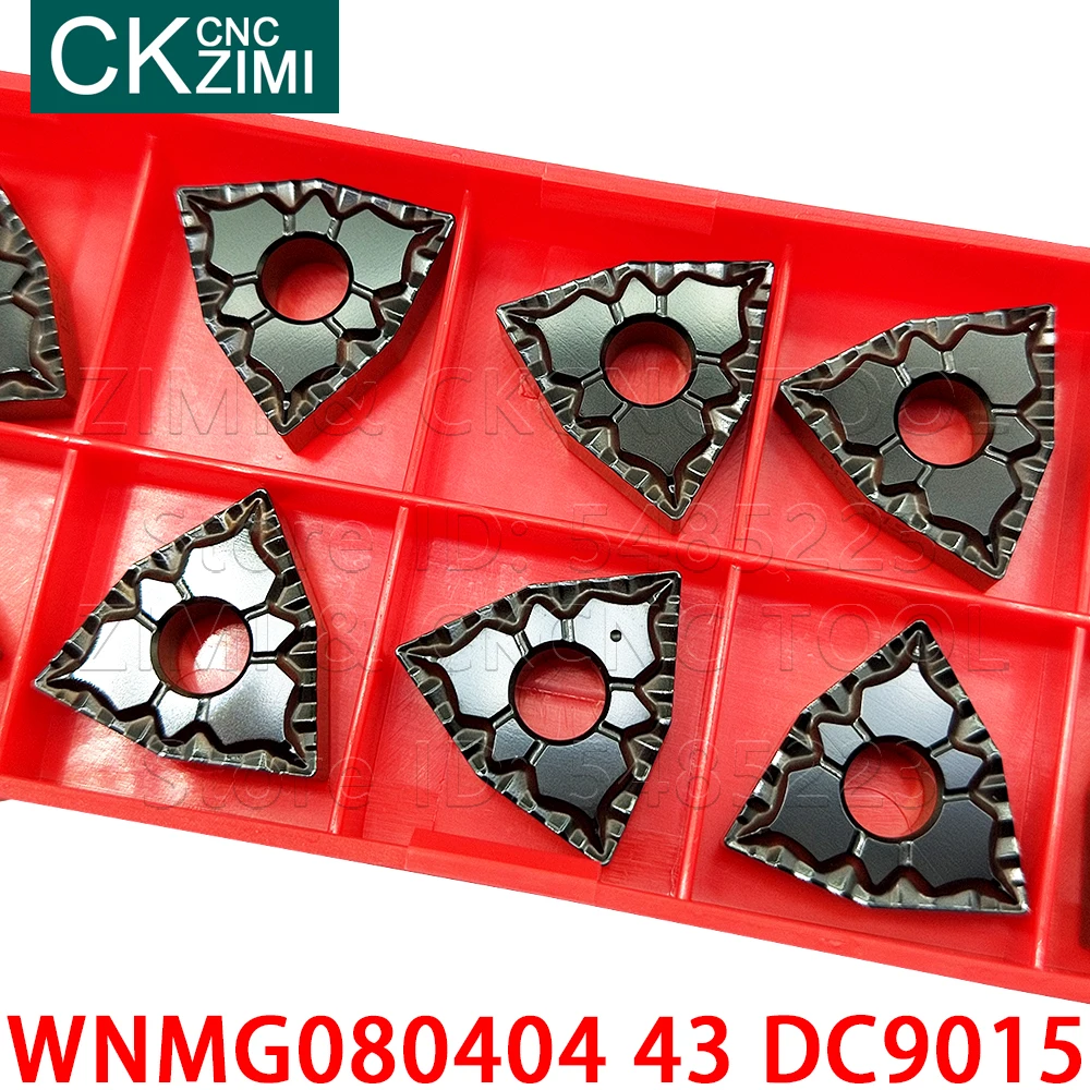 10PCS WNMG080404 43 DC9015 WNMG 080404 Carbide Inserts External Turning Tools CNC Mechanical Metal lathe Cutter Tools for steel