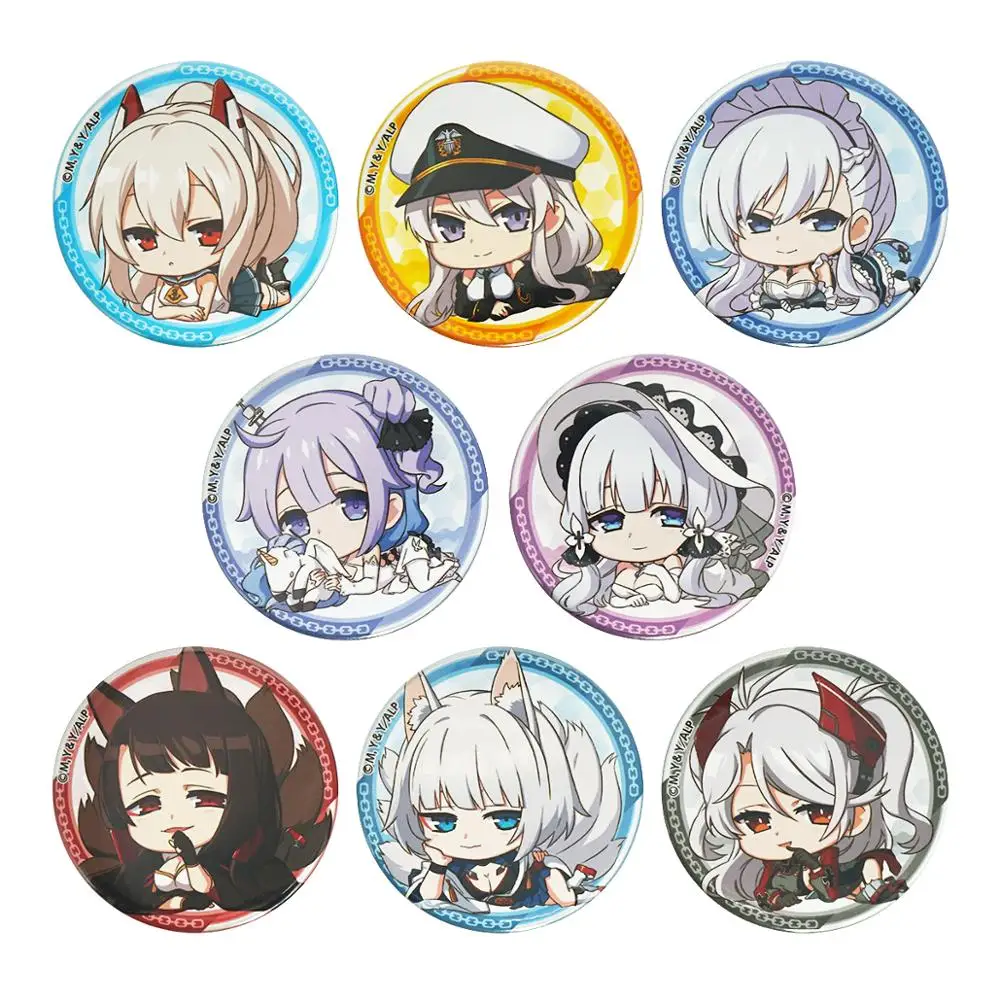 Azur Lane Game Badge Anime UNICORN Belfast ENTERPRISE PRINZ EUGEN Akagi Kaga Cute Metal Badge Brooch Pins