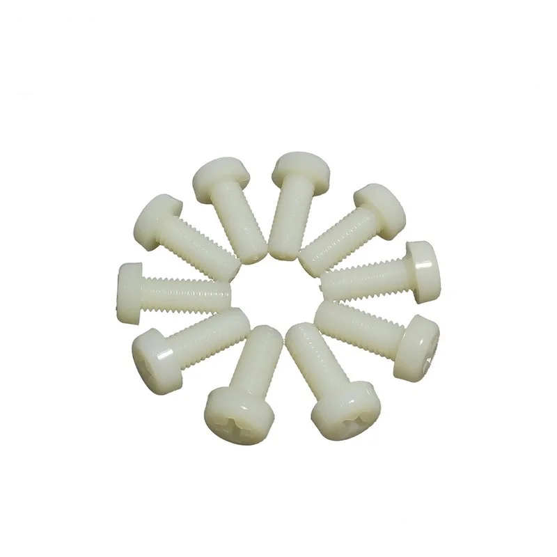 M3 M4 M5 M6 M8 White Pan Cross Nylon ,din7985 Round Head Nylon Screws, Plastic Philips Round Head Screws