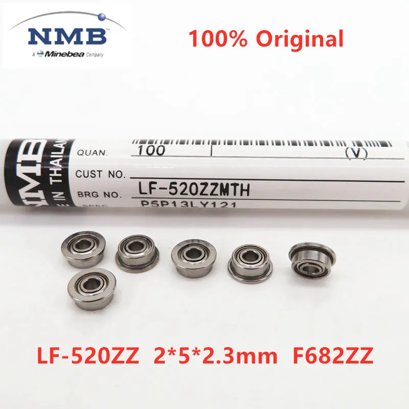 

50pcs original NMB Minebea flanged bearing LF-520ZZ 2*5*2.3 mm F682ZZ miniature flange ball bearings 520 F682 2x5x2.3 mm