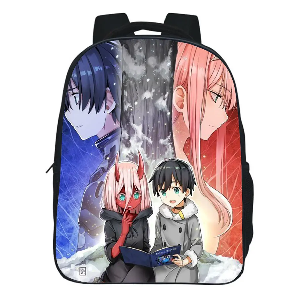 

12 inch Anime Darling In The FranXX Children Backpack Student Schoolbag Zero Two Boys Girls Shoulder Bags Orthopedic Mochila