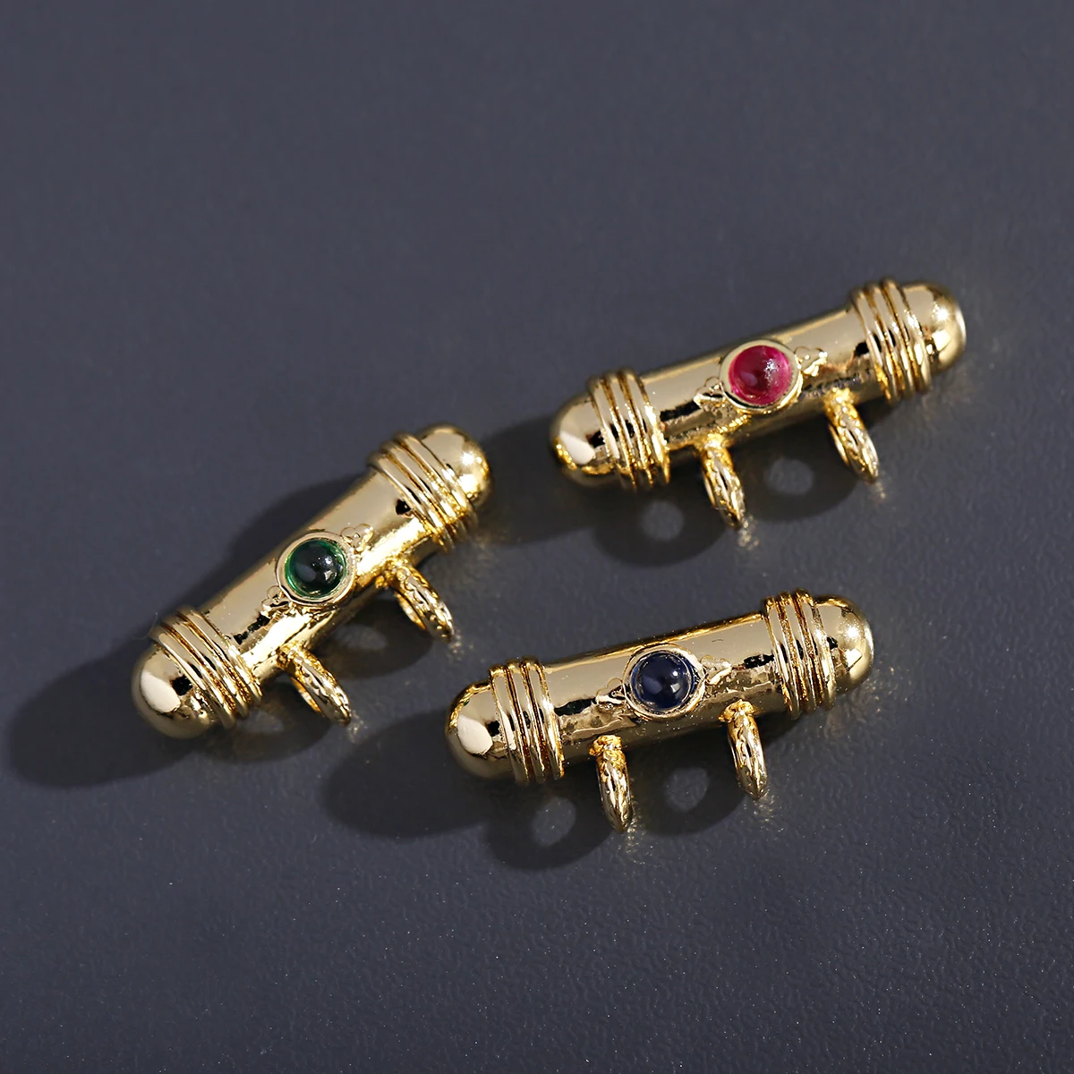 Colorful Pendant Twin Two Hole Charm Pendant 2021 New Real Gold Plated DIY Jewelry Accessories for Necklaces Making