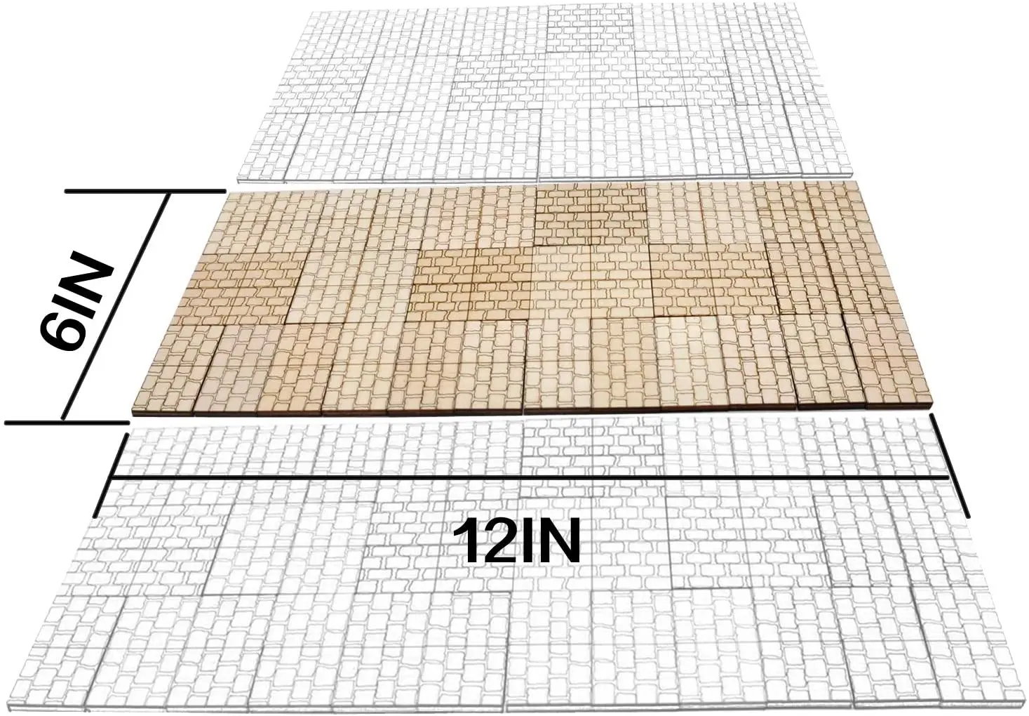 Piastrelle per pavimenti quadrate in pietra Dungeon (Set di 24) in legno tagliato al Laser D & D terreno modulare 1 \