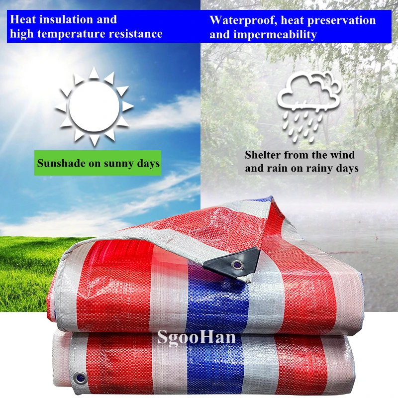 

3-Colors PE Tarpaulin Rainproof Cloth Shade Sails Awning Boat Truck Canopys Tarp Ground Sheet Camping Pet House Waterproof Cloth