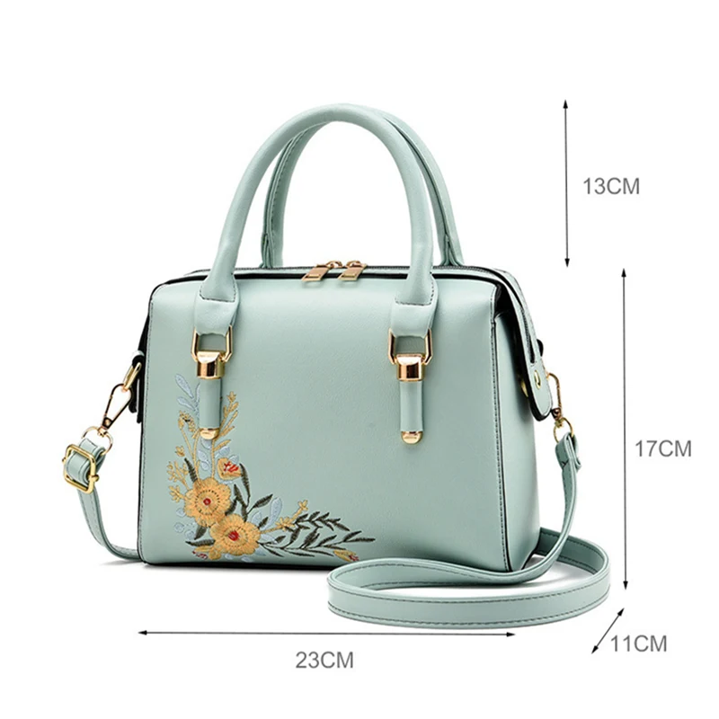 2023 Luxury Handbags Embroidered Women Bags PU Leather Crossbody Bags For Women Tote Retro Ladies Shoulder Bag Female Handbag