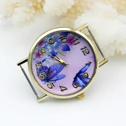 Shsby Diy Personality Watch Header New Style Gold Flower Head With Cloth Strap  Watch Accessories 83~95