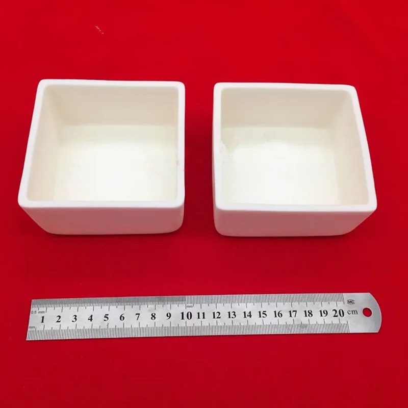 

100x100x50mm 99.5%Al2O3 High Purity Square corundum crucible / Al2O3 ceramic crucible / Sintered crucible /Alumina Ceramic Boat