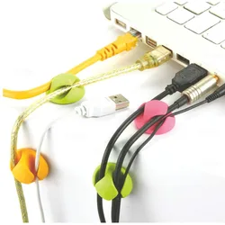 2 Slot Cable Winder Earphone Cable Organizer Desktop Wire Storage Charger Cable Cord Holder Clips For Phone Charging USB Cable