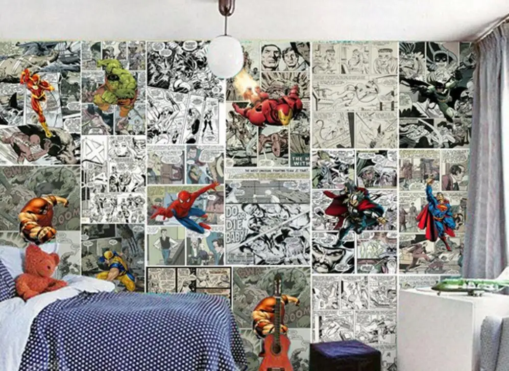 Milofi niestandardowe tapety 3D Mural komiks 3D pokój dziecięcy motyw kreskówkowy tło ściana pokój chłopca plakat dekoracyjny tapeta