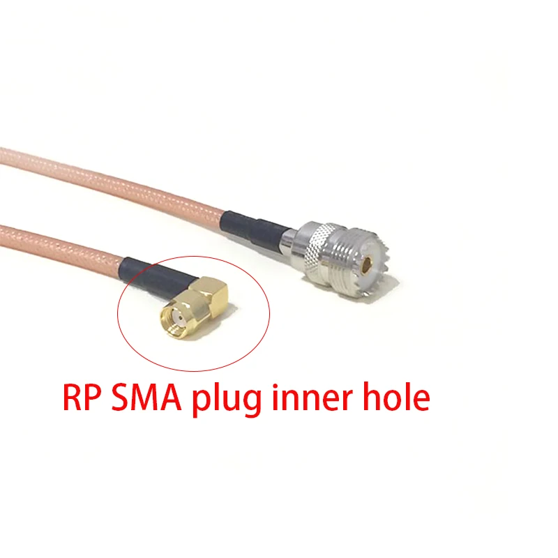 

High-quality Low-attenuation UHF Female Jack SO239 Switch RP-SMA Right Angle Male Plug Pigtail Cable RG142 50cm 20" Adapter