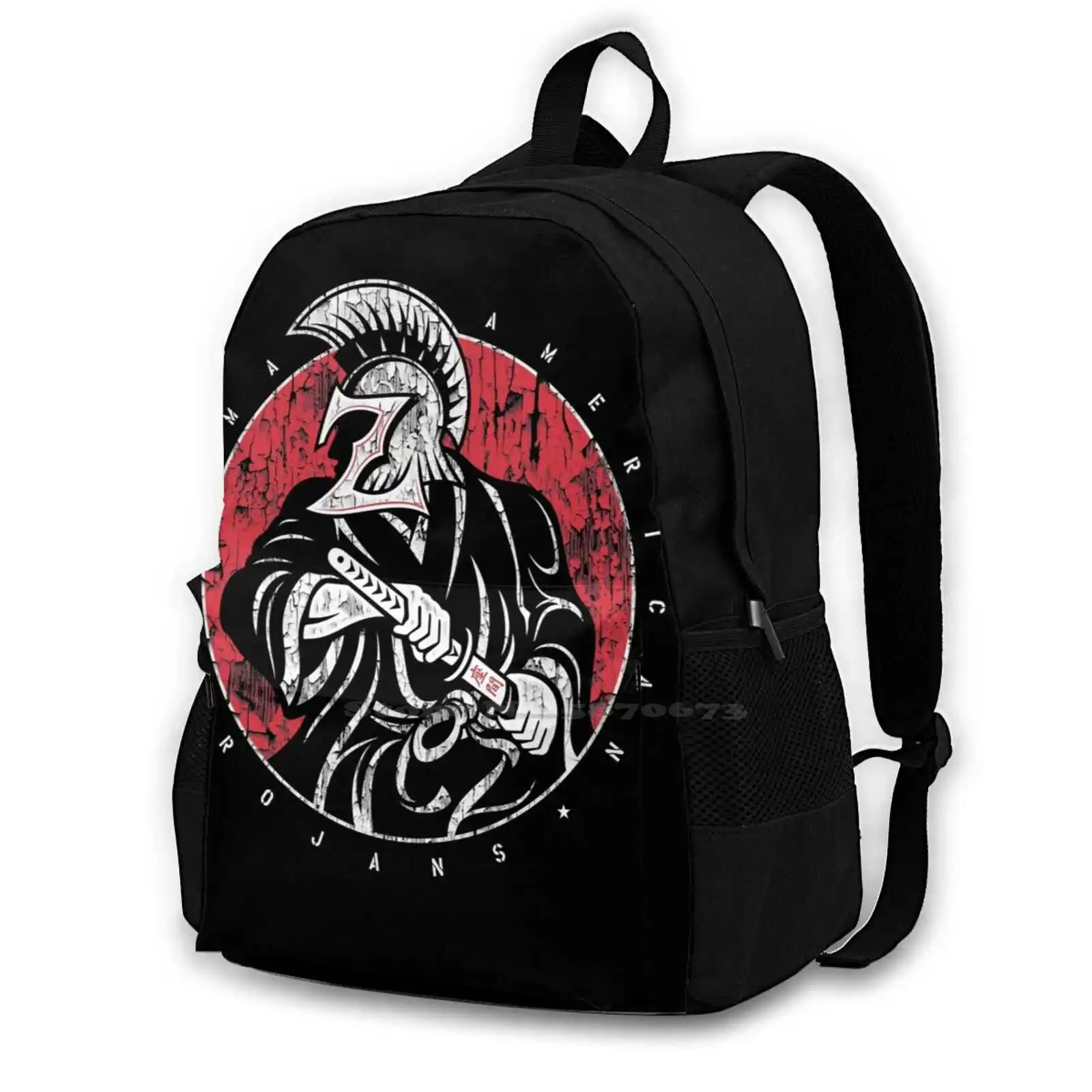 Zhs : Trojan Samurai Hot Sale Schoolbag Backpack Fashion Bags Camp Zama Japan American High School Zhs Collection Head Logo