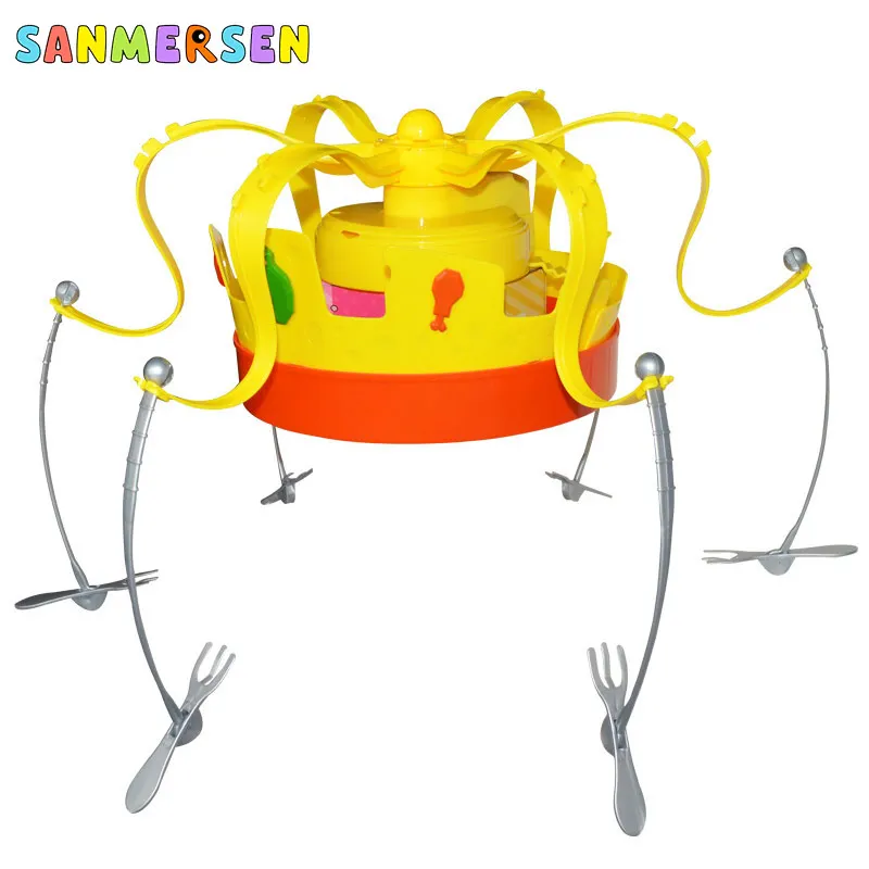 Family Party Game Crown Food Hat Trick Toy Chow Crown Funny Tidy Eat The Food With Revolving Party for Kids Christmas Games