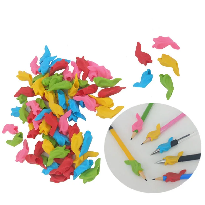 10pcs Preschool Children Students Hold Pens Learn Writing Corrections Writing Tools Silicone School Office Stationery