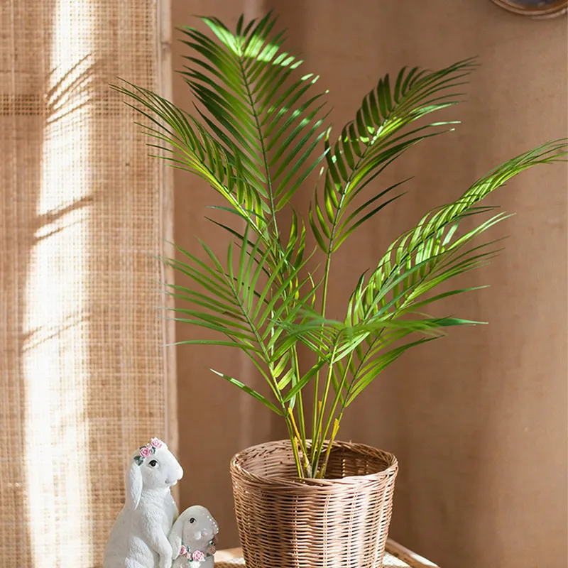 125 cm große künstliche Palme, tropische Pflanzen, Zweig, Kunststoff, künstliche Blätter, grüne Monstera, für Haus, Garten, Raumdekoration – Detail 10