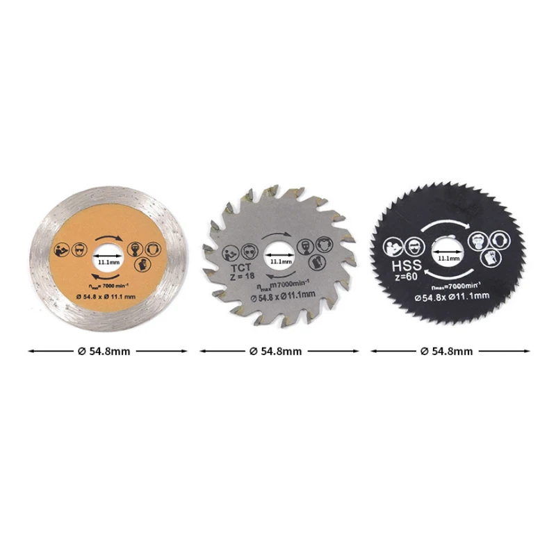 3Pcs/set 54.8mm Saw blade High Quality Mini circular Saw blade wood cutting blade
