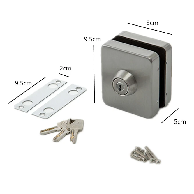 Imagem -04 - Vidro Door Lock Double Sides Open no Drilling Gate Lock Não-apertured Security Lock 1012 mm Aço Inoxidável