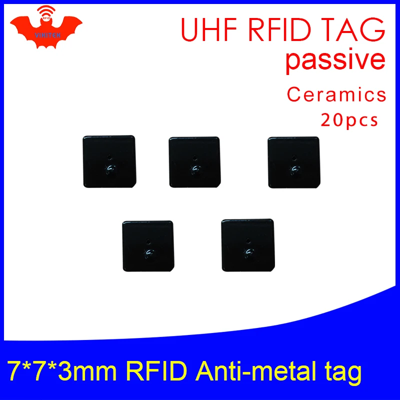 UHF RFID metal tag 915m 868m EPC ISO18000-6c 20pcs free shipping tools management 7*7*3mm micro square Ceramics passive RFID tag