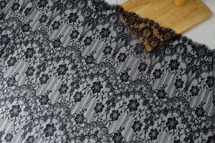 1.5m x 3 m/lote tecido de renda de cílios franceses diy vestido de noiva renda bordado roupas acessórios de vestido de casamento