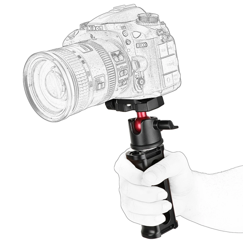 CAMVATE adattatore per testa a treppiede rotante a 360 ° impugnatura in alluminio piastra di base a sgancio rapido vite di montaggio da 1/4 "per treppiede/Minipod