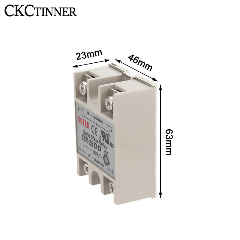 SSR -10DD 25DD 40DD DC Control DC SSR White Shell Single Phase Solid State Relay 5~60VDC TO 3~32VDC