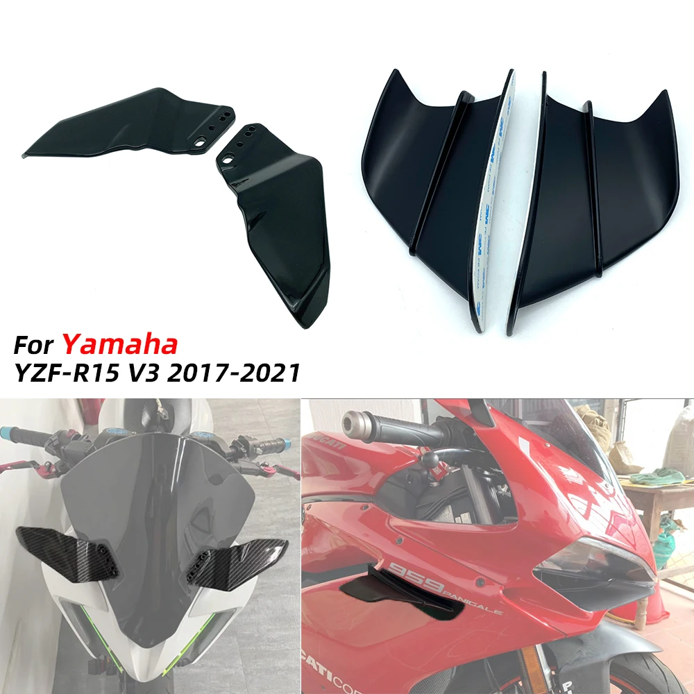 

REALZION Front Fairing Aerodynamic Winglet Side Wing Fin Spoiler For Yamaha YZF R15 YZFR15 YZF-R15 V3 2017-2021 2020 2019 2018