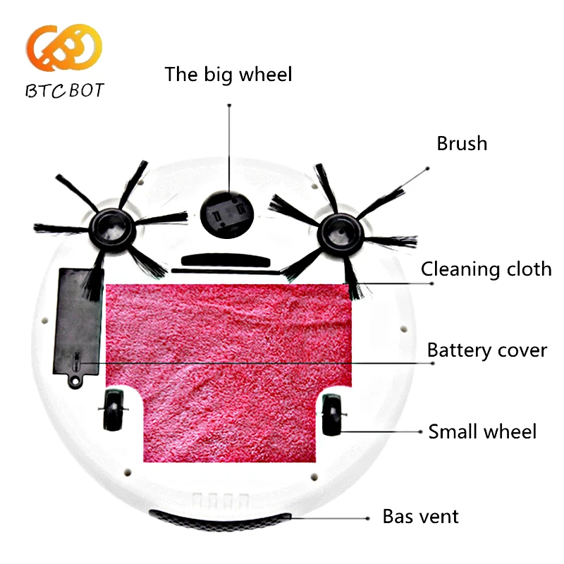 Aspiradora Robótica inteligente 3 en 1, limpieza en seco y húmedo, carga, inalámbrico