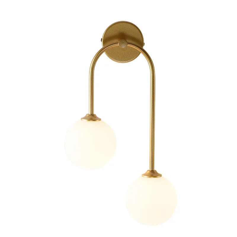 New Wall Lamp Glass Ball G9 Gold Bedside Lighting Sconce Bedroom Creative Nordic Modern Aisle Corridor Porch Balcony Decor Light